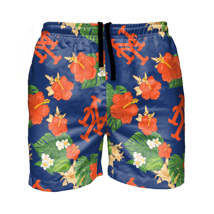 FOCO MLB New York Mets Floral Swimming Trunks - Mens