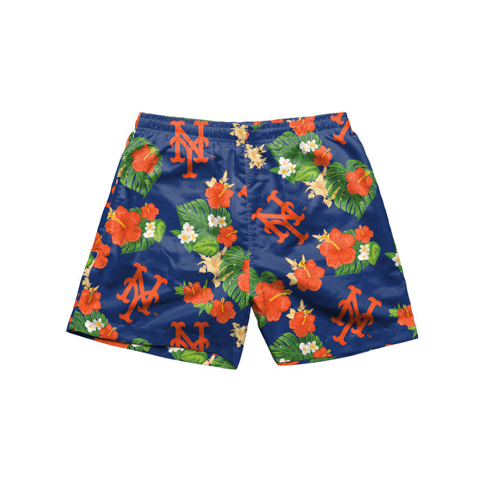 FOCO MLB New York Mets Floral Swimming Trunks - Mens