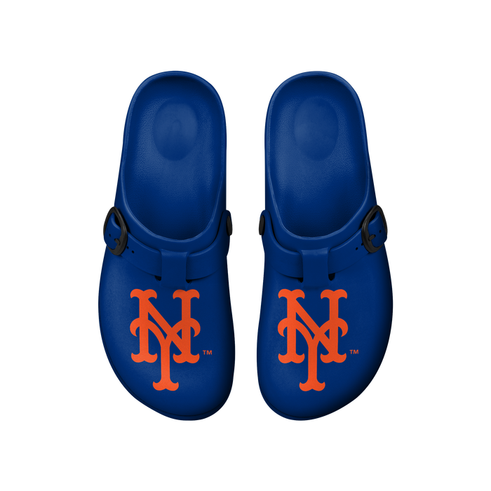 FOCO MLB New York Mets SMU 2024 Family Dollar Open Back Buckle Clog - Unisex - Black