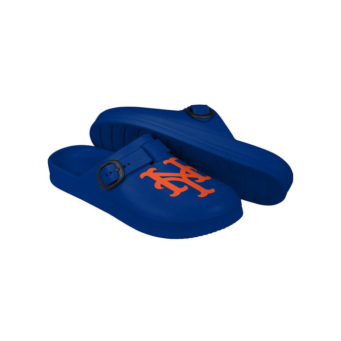FOCO MLB New York Mets SMU 2024 Family Dollar Open Back Buckle Clog - Unisex - Black
