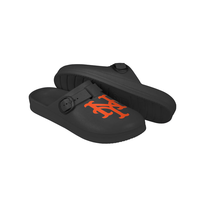 FOCO MLB New York Mets SMU 2024 Family Dollar Open Back Buckle Clog - Unisex - Black