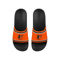 FOCO MLB Printed Team Logo and Color Stripes Comfortable Slide Sandals, Baltimore Orioles