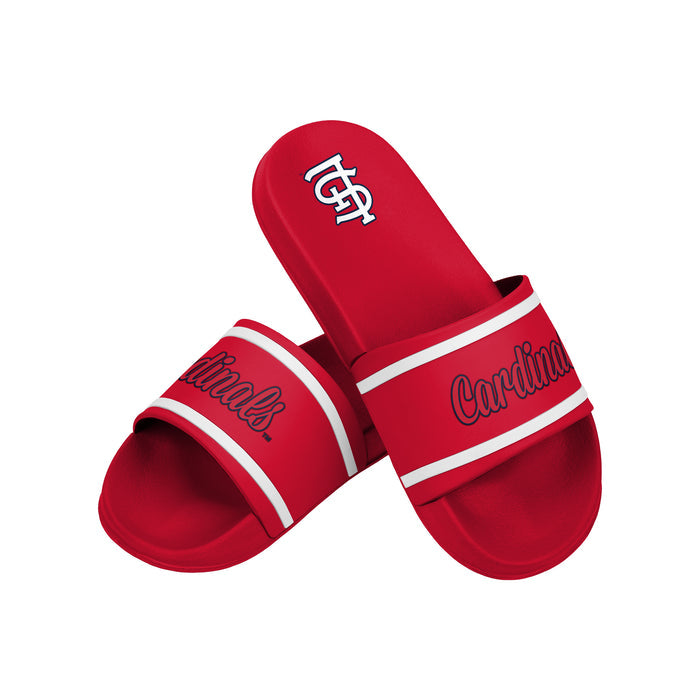 FOCO MLB Team Wordmark Molded Comfortable Women's Slide Sandals, St. Louis Cardinals