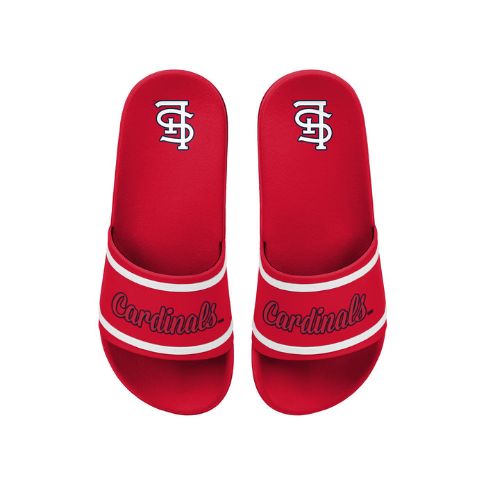 FOCO MLB Team Wordmark Molded Comfortable Women's Slide Sandals, St. Louis Cardinals