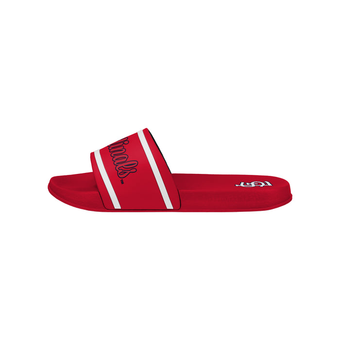 FOCO MLB Team Wordmark Molded Comfortable Women's Slide Sandals, St. Louis Cardinals