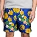 FOCO NBA Golden State Warriors Mens Team Logo Floral Hawaiian Swim Suit Trunks, Team Color