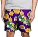 FOCO NBA Los Angeles Lakers Mens Team Logo Floral Hawaiian Swim Suit Trunks, Team Color