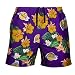 FOCO NBA Los Angeles Lakers Mens Team Logo Floral Hawaiian Swim Suit Trunks, Team Color