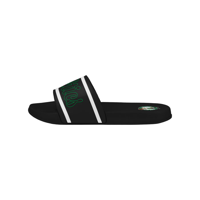 FOCO NBA Team Wordmark Molded Comfortable Women's Slide Sandals, Boston Celtics