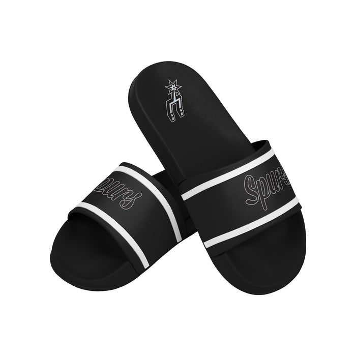 FOCO NBA Team Wordmark Molded Comfortable Women's Slide Sandals, San Antonio Spurs