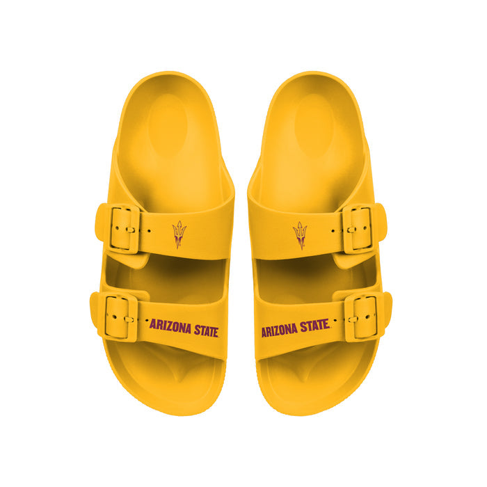 FOCO NCAA Team Logo Double Buckle Comfortable Slip-On Women's Sandals, Arizona State Sun Devils