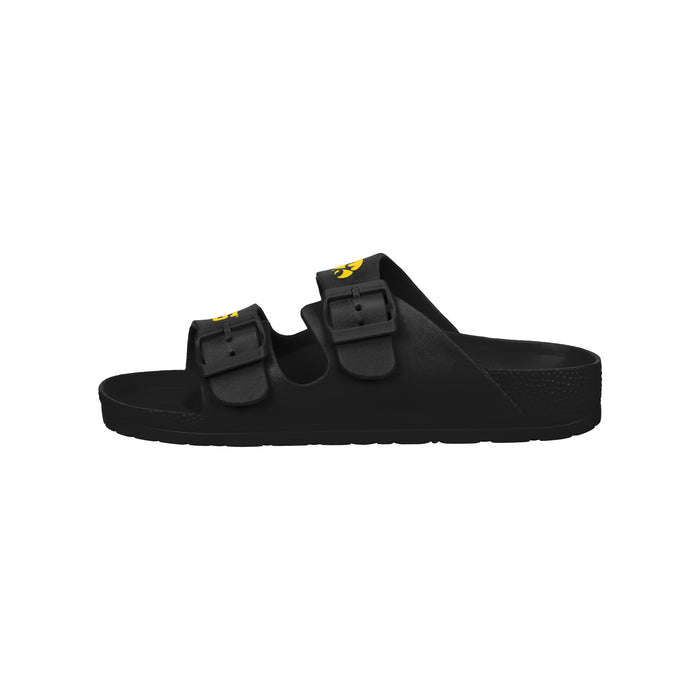 FOCO NCAA Team Logo Double Buckle Comfortable Slip-On Women's Sandals, Iowa Hawkeyes