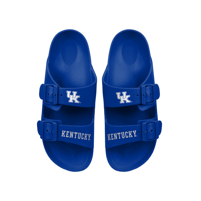 FOCO NCAA Team Logo Double Buckle Comfortable Slip-On Women's Sandals, Kentucky Wildcats