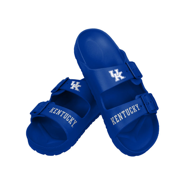 FOCO NCAA Team Logo Double Buckle Comfortable Slip-On Women's Sandals, Kentucky Wildcats