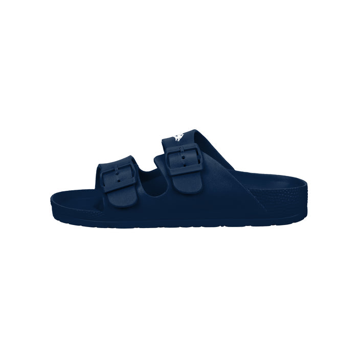 FOCO NCAA Team Logo Double Buckle Comfortable Slip-On Women's Sandals, Nevada Wolf Pack