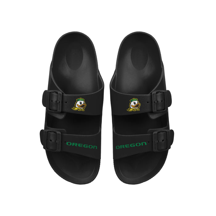 FOCO NCAA Team Logo Double Buckle Comfortable Slip-On Women's Sandals, Oregon Ducks