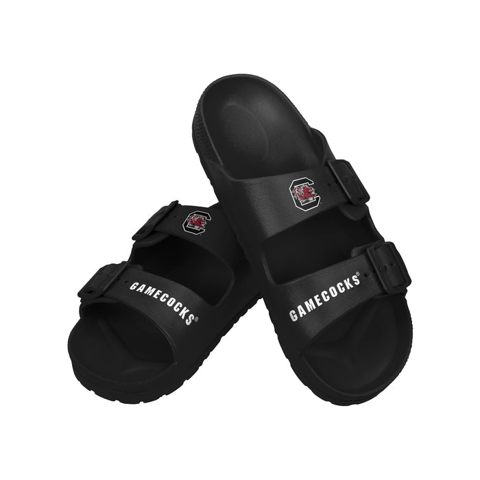 FOCO NCAA Team Logo Double Buckle Comfortable Slip-On Women's Sandals, South Carolina Gamecocks