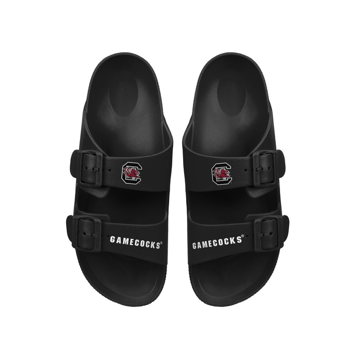 FOCO NCAA Team Logo Double Buckle Comfortable Slip-On Women's Sandals, South Carolina Gamecocks