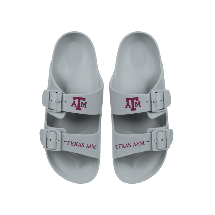 FOCO NCAA Team Logo Double Buckle Comfortable Slip-On Women's Sandals, Texas A&M Aggies