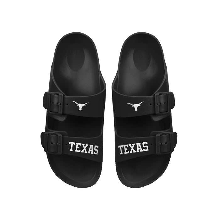 FOCO NCAA Team Logo Double Buckle Comfortable Slip-On Women's Sandals, Texas Longhorns