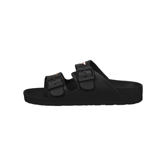 FOCO NCAA Team Logo Double Buckle Comfortable Slip-On Women's Sandals, Virginia Tech Hokies