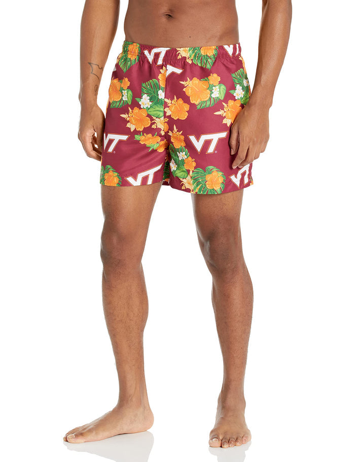 FOCO NCAA Virginia Tech Floral Swimming Trunks - Mens