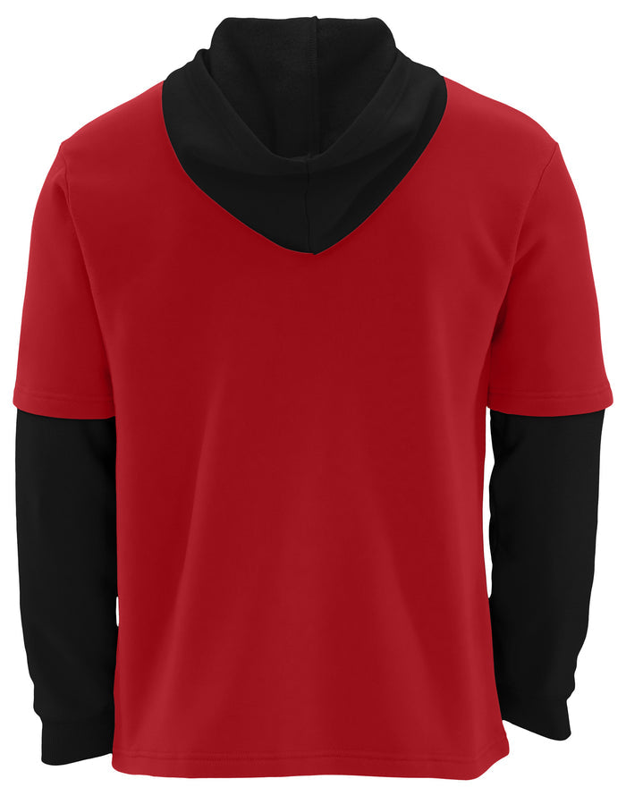 FOCO NFL Atlanta Falcons SMU Long Sleeve Wordmark Button Up With Hood - Mens Team Color