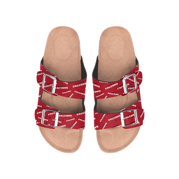 FOCO NFL Atlanta Falcons SMU Womens Mini Print Double Buckle Sandal