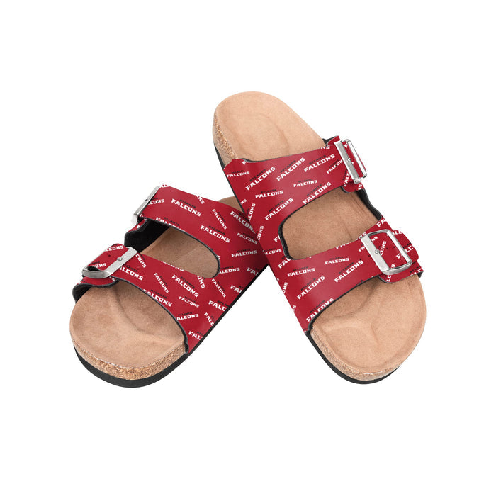 FOCO NFL Atlanta Falcons SMU Womens Mini Print Double Buckle Sandal