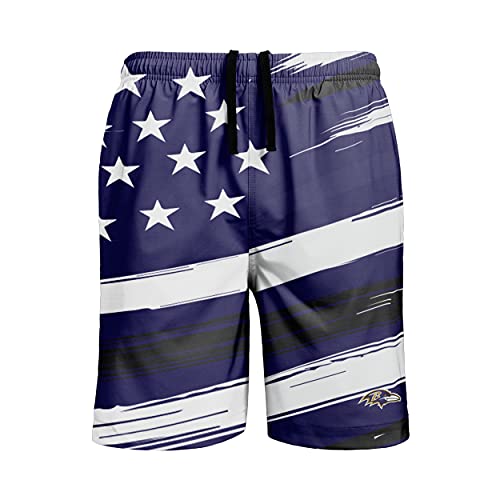 FOCO NFL Baltimore Ravens Americana Traditional Swim Trunks - Mens
