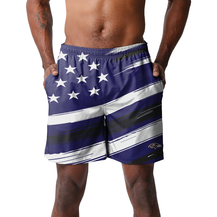 FOCO NFL Baltimore Ravens Americana Traditional Swim Trunks - Mens