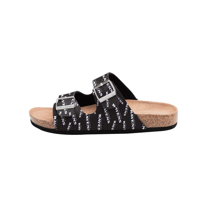 FOCO NFL Baltimore Ravens SMU Womens Mini Print Double Buckle Sandal