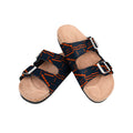 FOCO NFL Chicago Bears Women's Mini Print Wordmark Adjustable Double Buckle Straps Sandals, Team Color