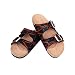 FOCO NFL Chicago Bears Women's Mini Print Wordmark Adjustable Double Buckle Straps Sandals, Team Color