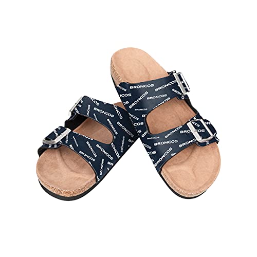 FOCO NFL Denver Broncos SMU Womens Mini Print Double Buckle Sandal