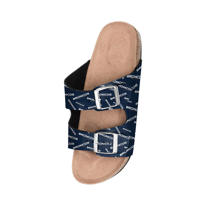 FOCO NFL Denver Broncos SMU Womens Mini Print Double Buckle Sandal