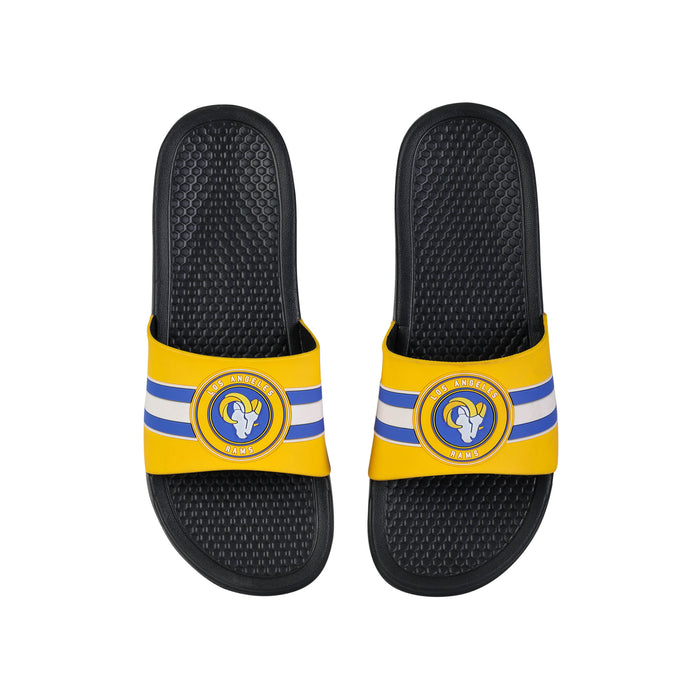 FOCO NFL Los Angeles Rams 2022 Stripe Raised Slide - Mens