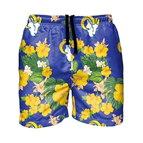 FOCO NFL Los Angeles Rams Floral Swimming Trunks - Version 2 - Mens