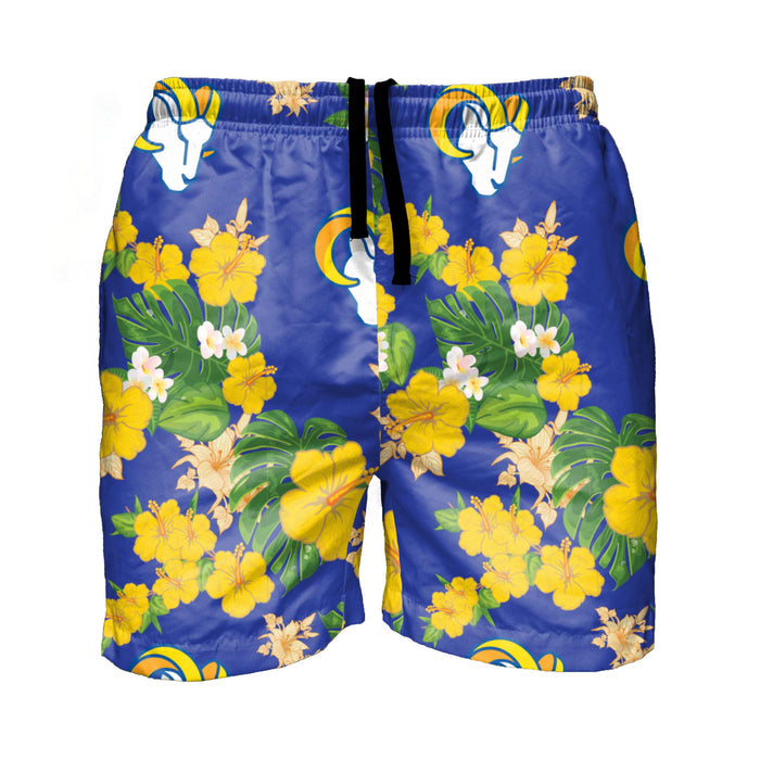 FOCO NFL Los Angeles Rams Floral Swimming Trunks - Version 2 - Mens