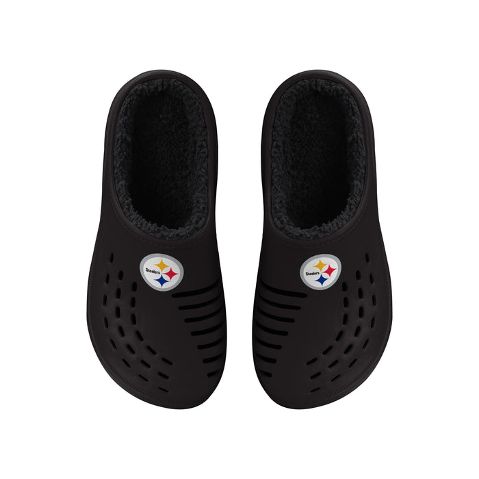 FOCO NFL Pittsburgh Steelers Sherpa Lined Big Logo Clog - Mens