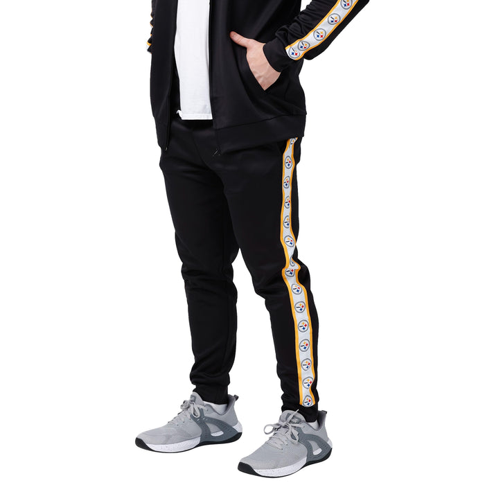 FOCO NFL Pittsburgh Steelers Stripe Logo Track Pants - Mens