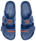 FOCO NFL Team Logo Double Buckle Comfortable Slip-On Women's Sandals, Chicago Bears