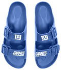 FOCO NFL Team Logo Double Buckle Comfortable Slip-On Women's Sandals, New York Giants