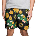 FOCO NHL Boston Bruins Mens Team Logo Floral Hawaiian Swim Suit Trunks, Team Color