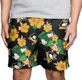 FOCO NHL Pittsburgh Penguins Mens Team Logo Floral Hawaiian Swim Suit Trunks, Team Color