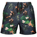 FOCO NHL Vegas Golden Knights Team Logo Floral Hawaiian Swim Suit Trunks, Team Color