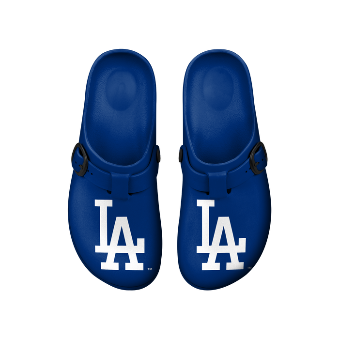 FOCO Open Back Buckle Clog – Comfortable Slip-On Sandals for MLB Fans, Los Angeles Dodgers Dark Blue