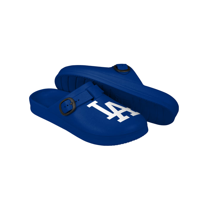 FOCO Open Back Buckle Clog – Comfortable Slip-On Sandals for MLB Fans, Los Angeles Dodgers Dark Blue