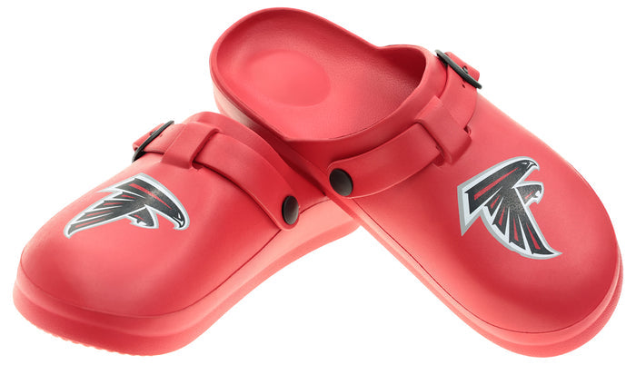 FOCO Open Back Buckle Clog – Comfortable Slip-On Sandals for NFL Fans, Atlanta Falcons