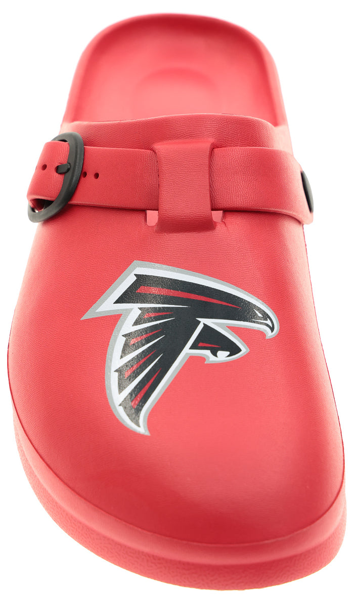 FOCO Open Back Buckle Clog – Comfortable Slip-On Sandals for NFL Fans, Atlanta Falcons